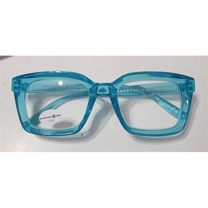 Max Studio Sheer Turquoise 1.5 Square Thick Frame Reading Glasses 115010